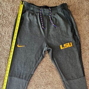 Mens Nike Dri Fit LSU Tigers Sweatpants Pants Football SEC Gray Small FALL UEC